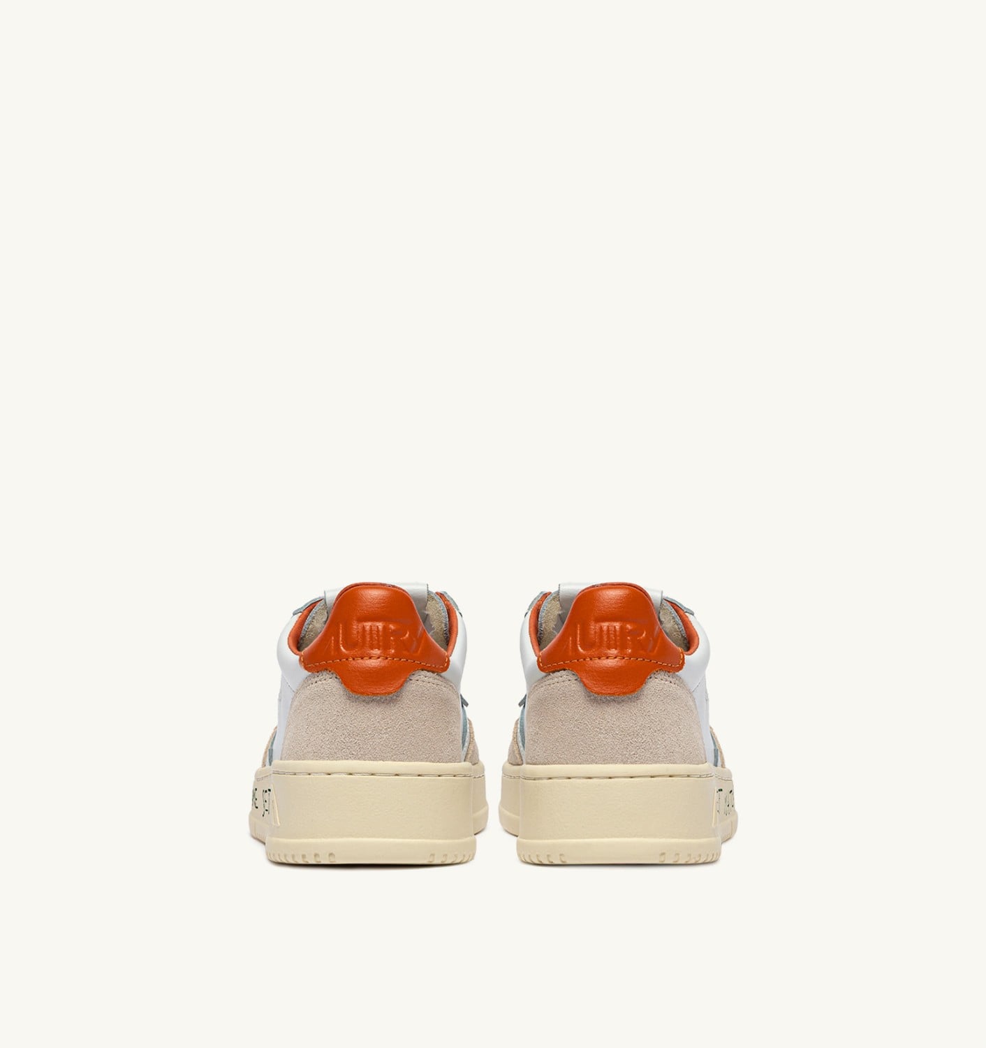 MEDALIST LOW SNEAKERS IN LEATHER AND SUEDE COLOR WHITE AND HAWAIIAN SUNSET WITH LETTERING