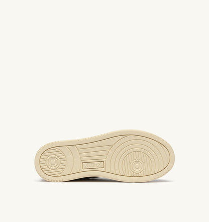 MEDALIST LOW SNEAKERS IN LEATHER AND SUEDE COLOR WHITE AND HAWAIIAN SUNSET WITH LETTERING