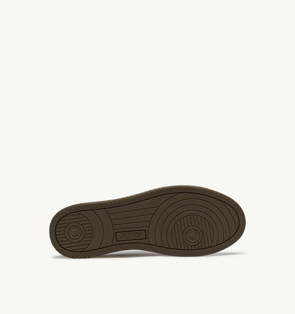 MEDALIST LOW BICOLOR SNEAKERS IN WHITE AND CHOCOLATE LEATHER