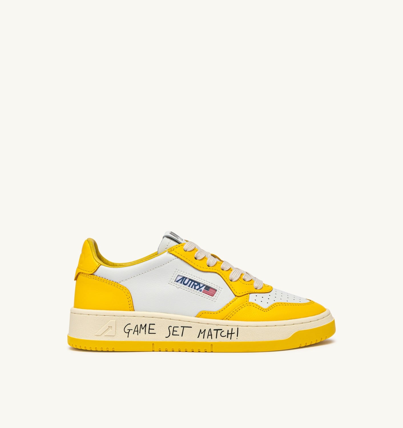 MEDALIST LOW SNEAKERS IN WHITE AND SLICKER LEATHER WITH LETTERING