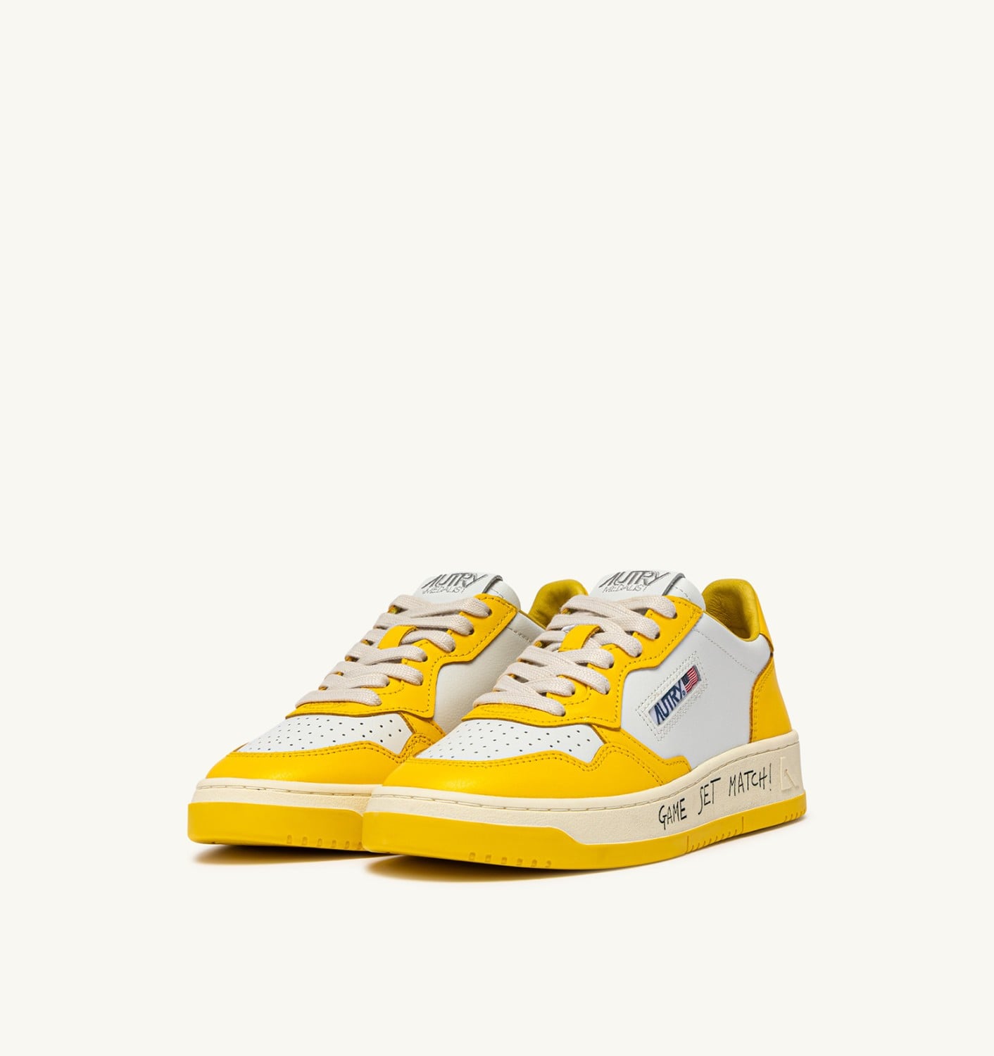 MEDALIST LOW SNEAKERS IN WHITE AND SLICKER LEATHER WITH LETTERING