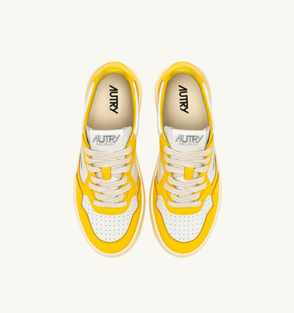 MEDALIST LOW SNEAKERS IN WHITE AND SLICKER LEATHER WITH LETTERING