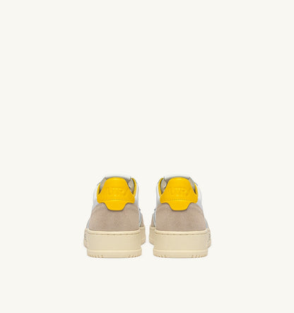 MEDALIST LOW SNEAKERS IN WHITE LEATHER AND SLICKER SUEDE WITH LETTERING
