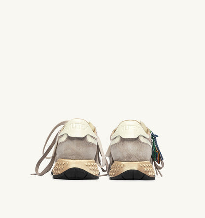 REELWIND SUPER VINTAGE SNEAKERS IN WOODSMOKE AND WHITE SUEDE AND NYLON
