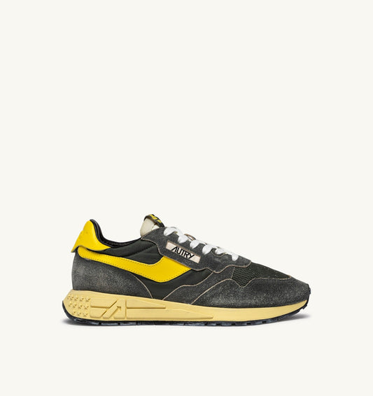 REELWIND LOW SNEAKERS IN DEEP GREEN SUGAR AND QUINCE NYLON AND SUEDE