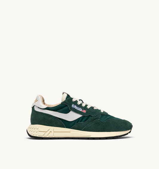 REELWIND LOW SNEAKERS IN WHITE AND BOTANICAL GARDEN NYLON AND SUEDE