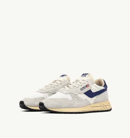 REELWIND LOW SNEAKERS IN WHITE AND LIMOGES NYLON AND SUEDE