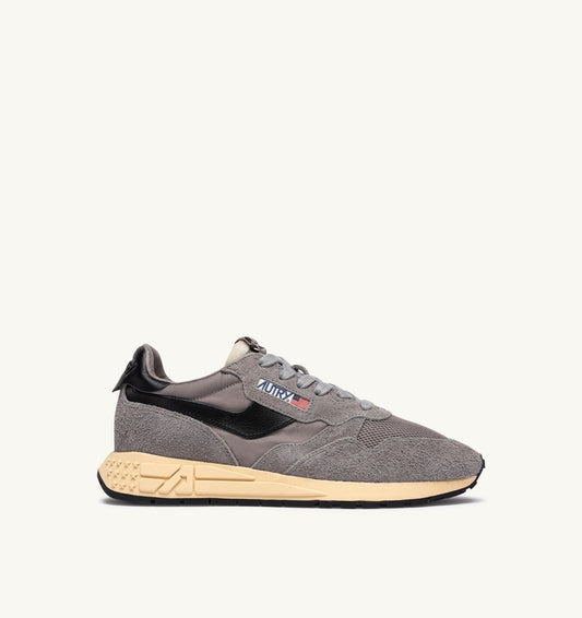 REELWIND LOW SNEAKERS IN LEAD AND BLACK NYLON AND SUEDE
