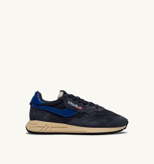 REELWIND LOW SNEAKERS IN SPACE BLUE AND LAPIS BLUE NYLON AND SUEDE