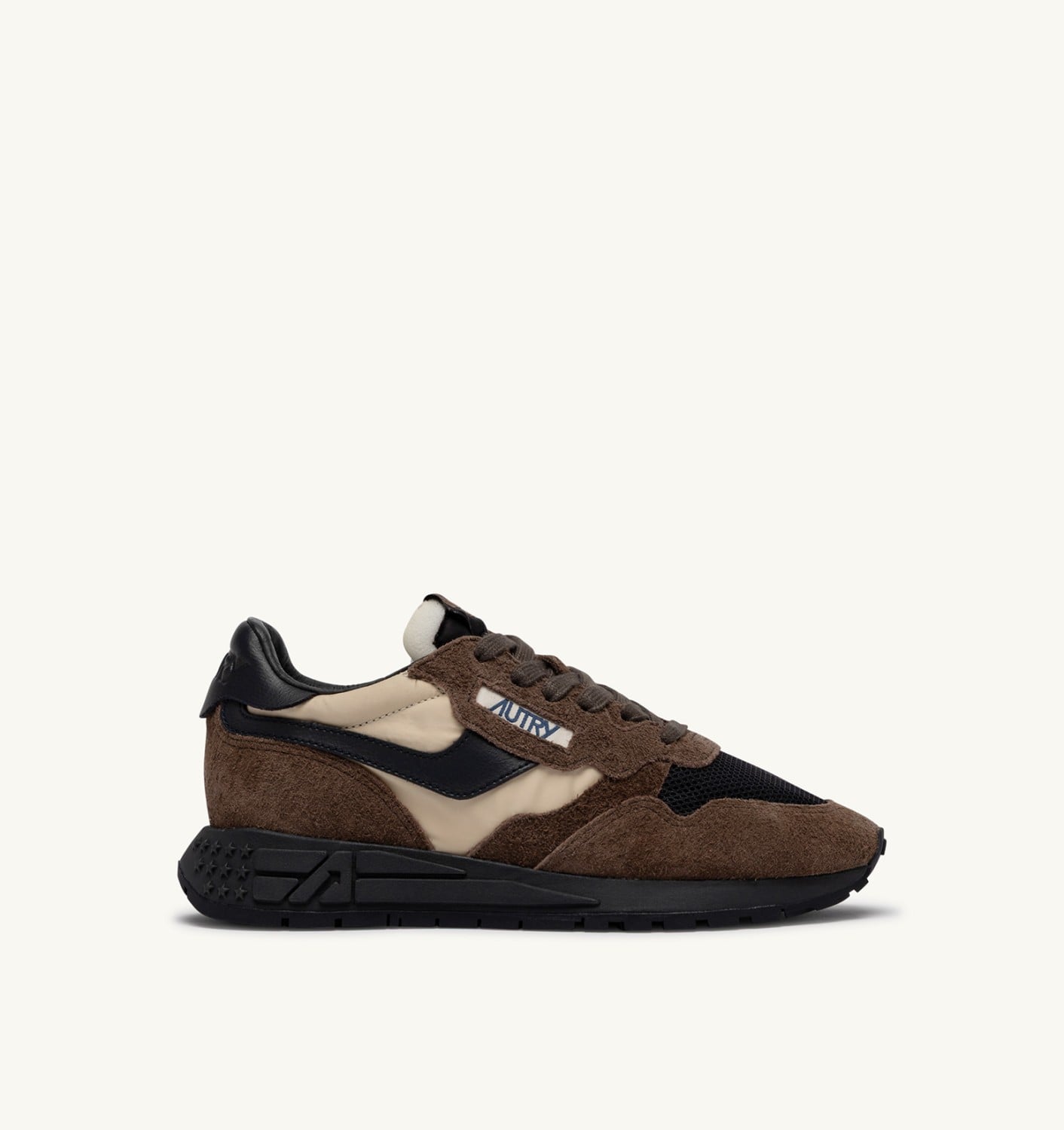 REELWIND LOW SNEAKERS IN DARK BARK PEBBLE AND PHANTOM SUEDE AND NYLON