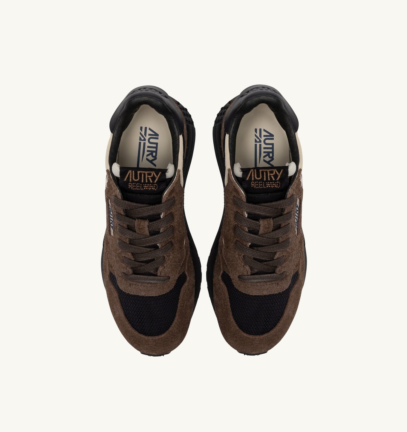 REELWIND LOW SNEAKERS IN DARK BARK PEBBLE AND PHANTOM SUEDE AND NYLON