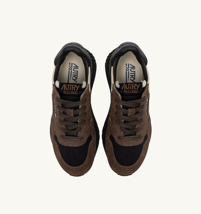 REELWIND LOW SNEAKERS IN DARK BARK PEBBLE AND PHANTOM SUEDE AND NYLON