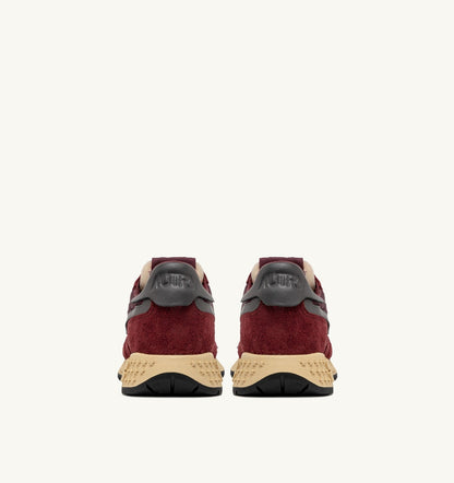 REELWIND LOW SNEAKERS IN NYLON SUEDE AND LEATHER COLOR ROUNGE AND CORDOVAN