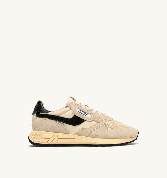 REELWIND LOW SNEAKERS IN ECRU AND BLACK NYLON AND SUEDE