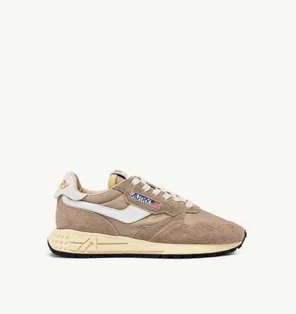 REELWIND LOW SNEAKERS IN PEPPER AND WHITE NYLON AND SUEDE