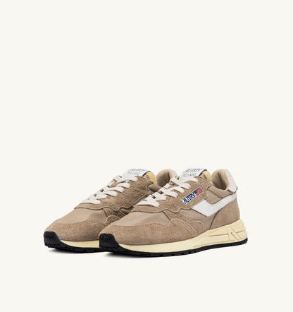 REELWIND LOW SNEAKERS IN PEPPER AND WHITE NYLON AND SUEDE