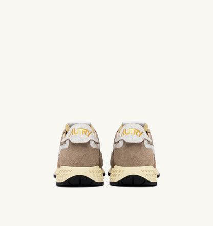 REELWIND LOW SNEAKERS IN PEPPER AND WHITE NYLON AND SUEDE
