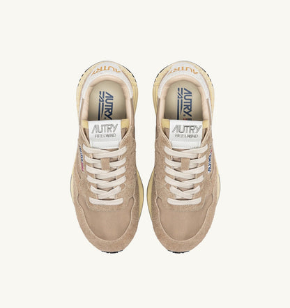 REELWIND LOW SNEAKERS IN PEPPER AND WHITE NYLON AND SUEDE