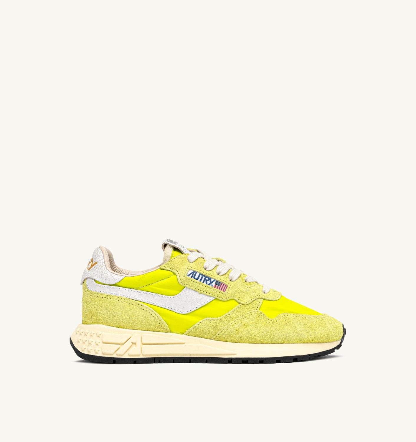 REELWIND LOW SNEAKERS IN WHITE AND EVENING PRIMROSE NYLON AND SUEDE