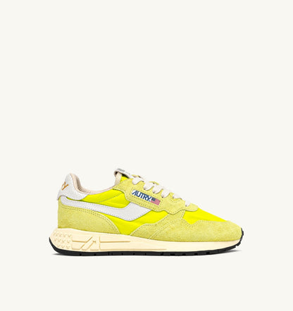 REELWIND LOW SNEAKERS IN WHITE AND EVENING PRIMROSE NYLON AND SUEDE