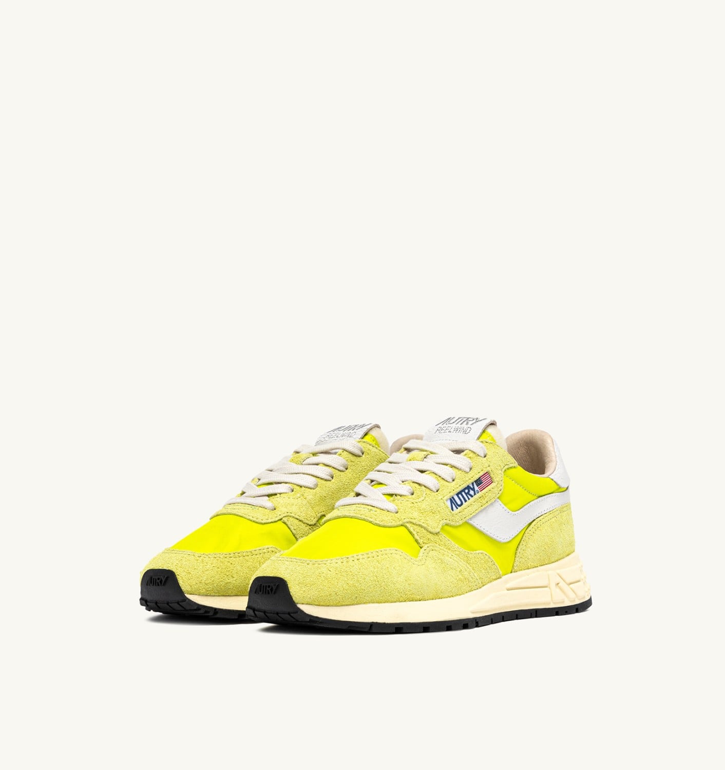 REELWIND LOW SNEAKERS IN WHITE AND EVENING PRIMROSE NYLON AND SUEDE