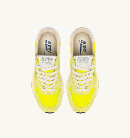 REELWIND LOW SNEAKERS IN WHITE AND EVENING PRIMROSE NYLON AND SUEDE