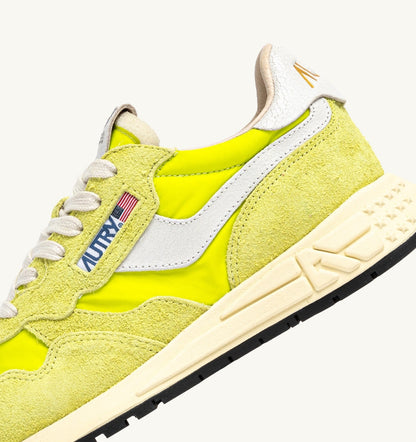 REELWIND LOW SNEAKERS IN WHITE AND EVENING PRIMROSE NYLON AND SUEDE
