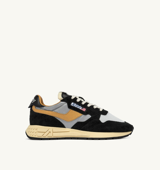 REELWIND LOW SNEAKERS IN BLACK SUEDE AND REFLECTIVE NYLON