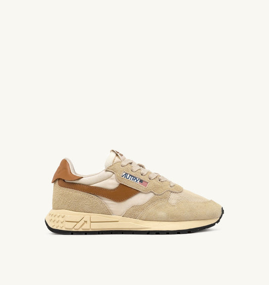 REELWIND LOW SNEAKERS IN ECRU AND CATHAY SPICE SUEDE AND NYLON