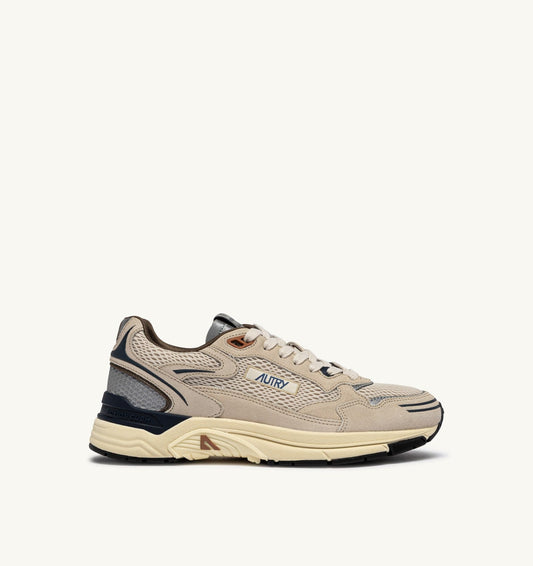 HYPERWAY SNEAKERS IN SAND AND SPA BLUE SUEDE AND MESH