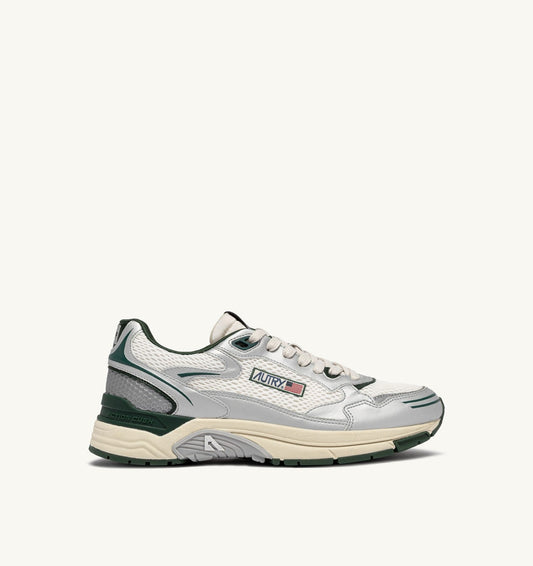 HYPERWAY SNEAKERS IN SILVER, WHISPER WHITE AND MOUNTAIN SYNTHETIC LEATHER AND MESH