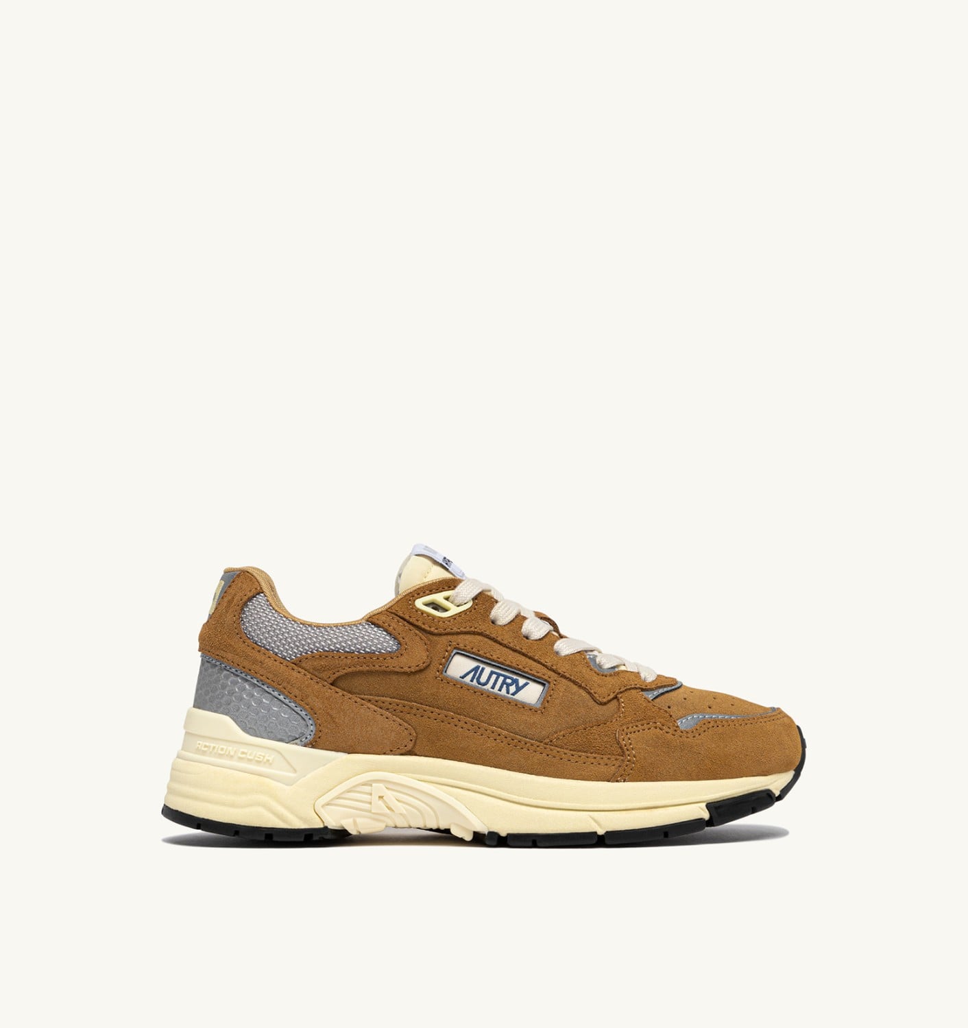 HYPERWAY SNEAKERS IN COPPER AND SILVER MESH AND SUEDE