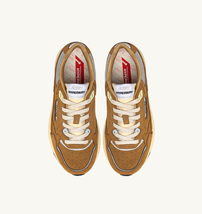 HYPERWAY SNEAKERS IN COPPER AND SILVER MESH AND SUEDE