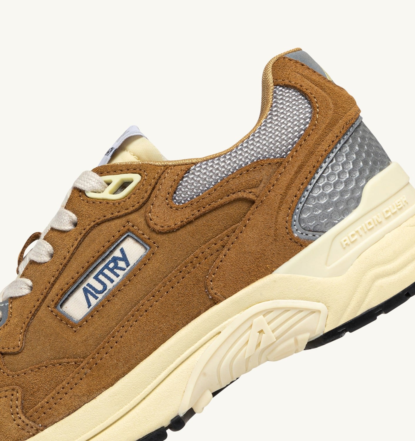 HYPERWAY SNEAKERS IN COPPER AND SILVER MESH AND SUEDE