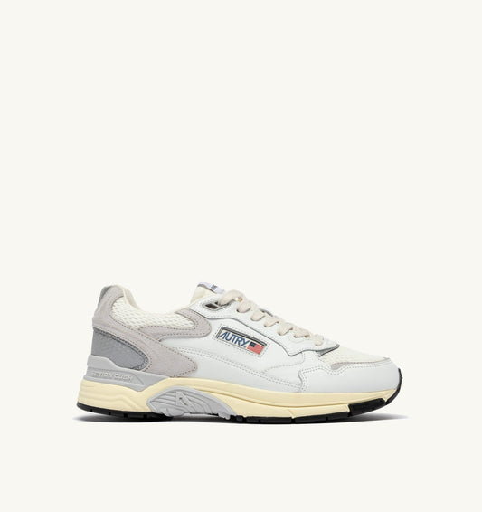 HYPERWAY SNEAKERS IN WHITE AND GRAY MESH AND LEATHER