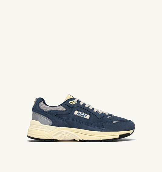 HYPERWAY SNEAKERS IN DENIM AND SILVER MESH AND SUEDE