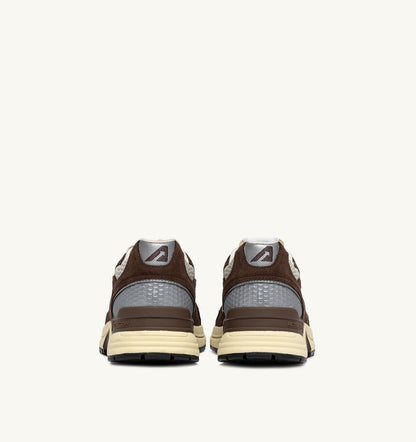 HYPERWAY SNEAKERS IN SAND AND BRICK RED MESH AND SUEDE