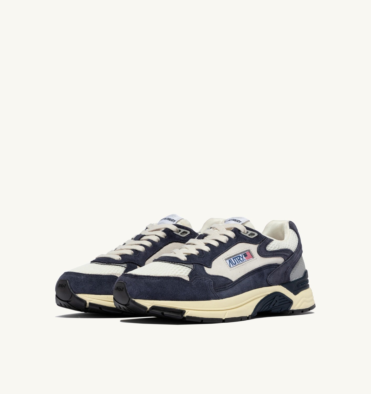 HYPERWAY SNEAKERS IN SPACE BLUE AND SILVER MESH AND SUEDE