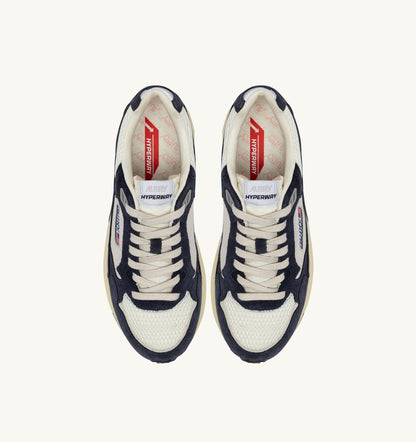 HYPERWAY SNEAKERS IN SPACE BLUE AND SILVER MESH AND SUEDE