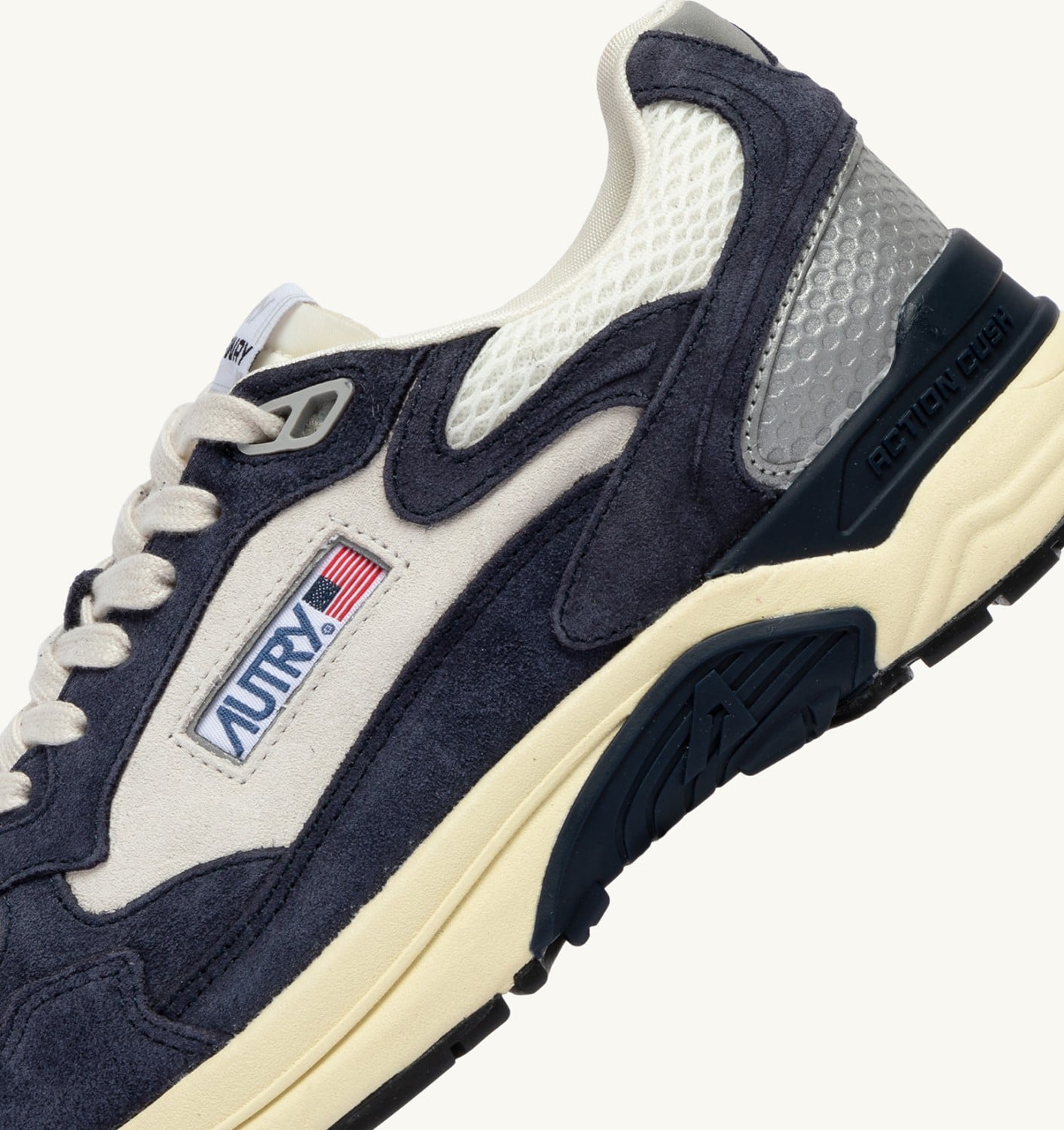 HYPERWAY SNEAKERS IN SPACE BLUE AND SILVER MESH AND SUEDE