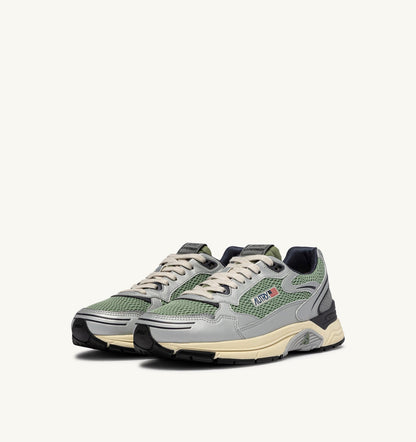 HYPERWAY SNEAKERS IN SILVER, TEA AND BLACKENED PEARL SYNTHETIC LEATHER AND MESH