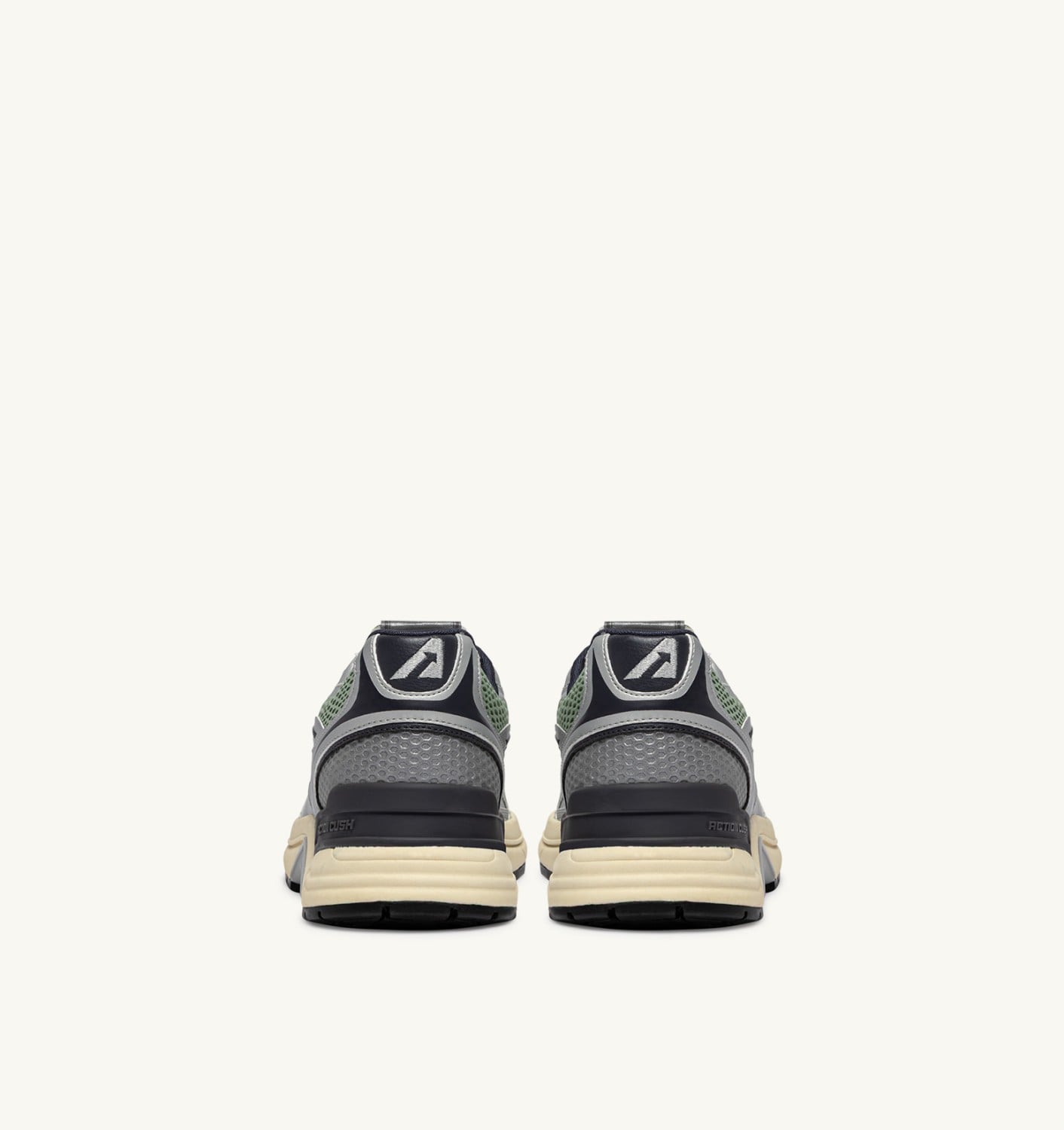 HYPERWAY SNEAKERS IN SILVER, TEA AND BLACKENED PEARL SYNTHETIC LEATHER AND MESH