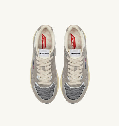 HYPERWAY SNEAKERS IN MARSHMALLOW AND LEAD SUEDE AND MESH