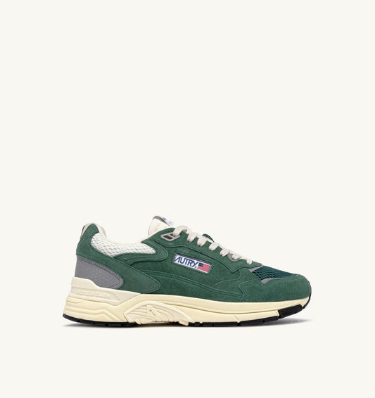 HYPERWAY SNEAKERS IN MALACHITE AND SILVER MESH AND SUEDE