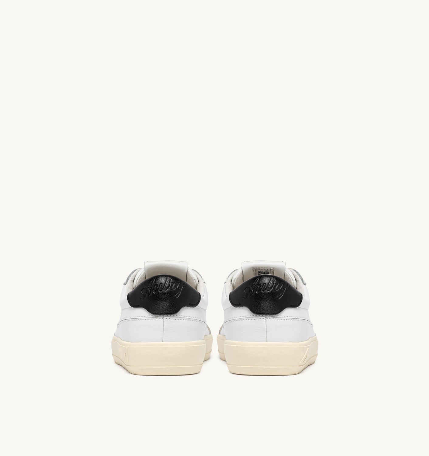 WINDSCAPE LOW SNEAKERS IN WHITE AND BLACK LEATHER