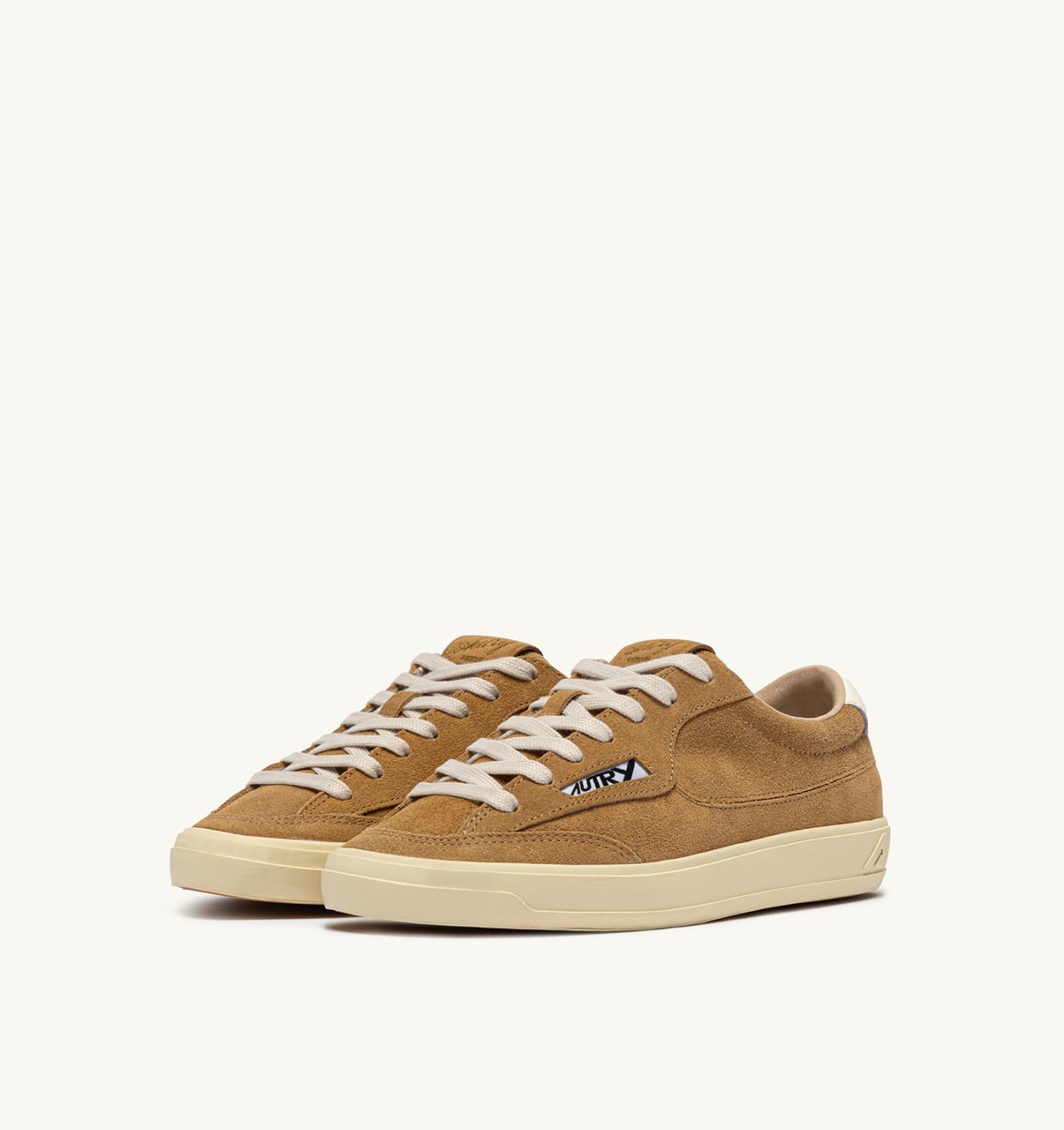 WINDSCAPE LOW SNEAKERS IN COPPER BROWN AND MARSHMALLOW SUEDE