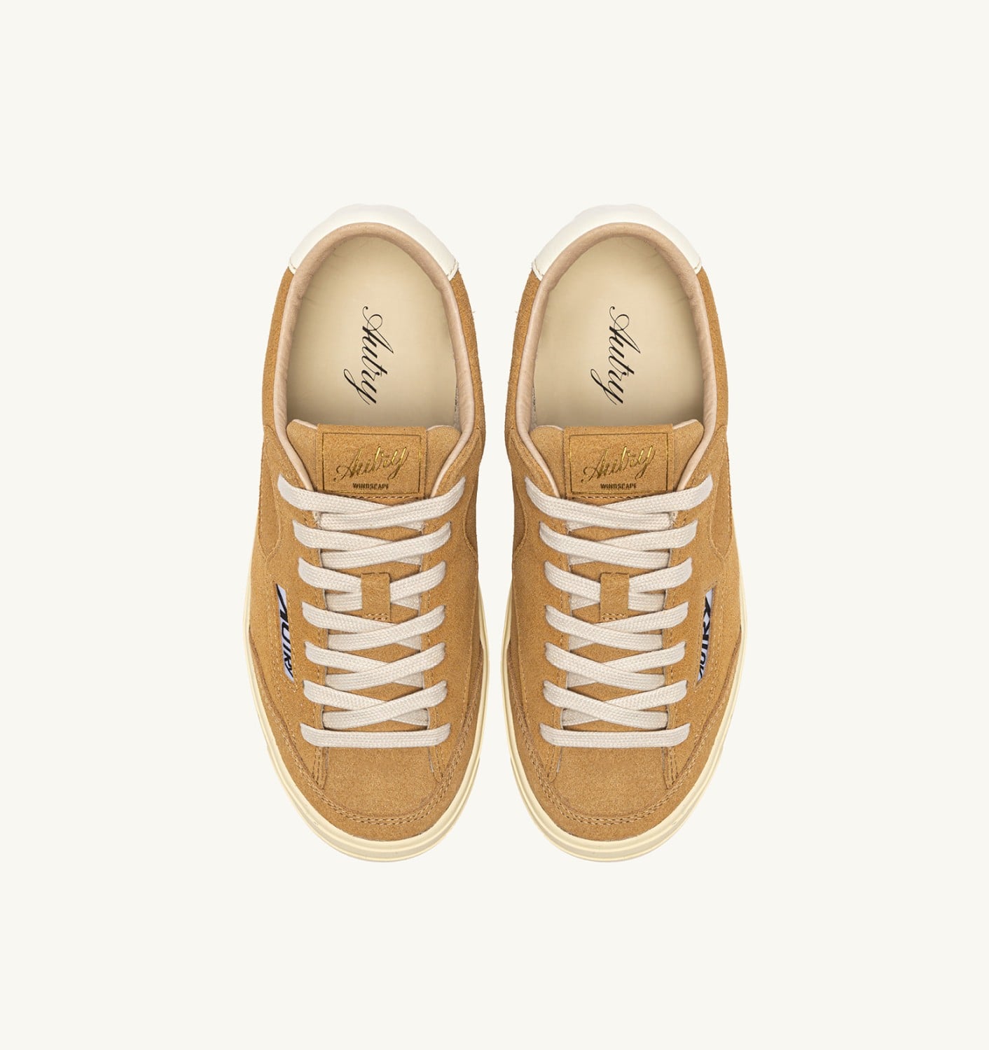 WINDSCAPE LOW SNEAKERS IN COPPER BROWN AND MARSHMALLOW SUEDE