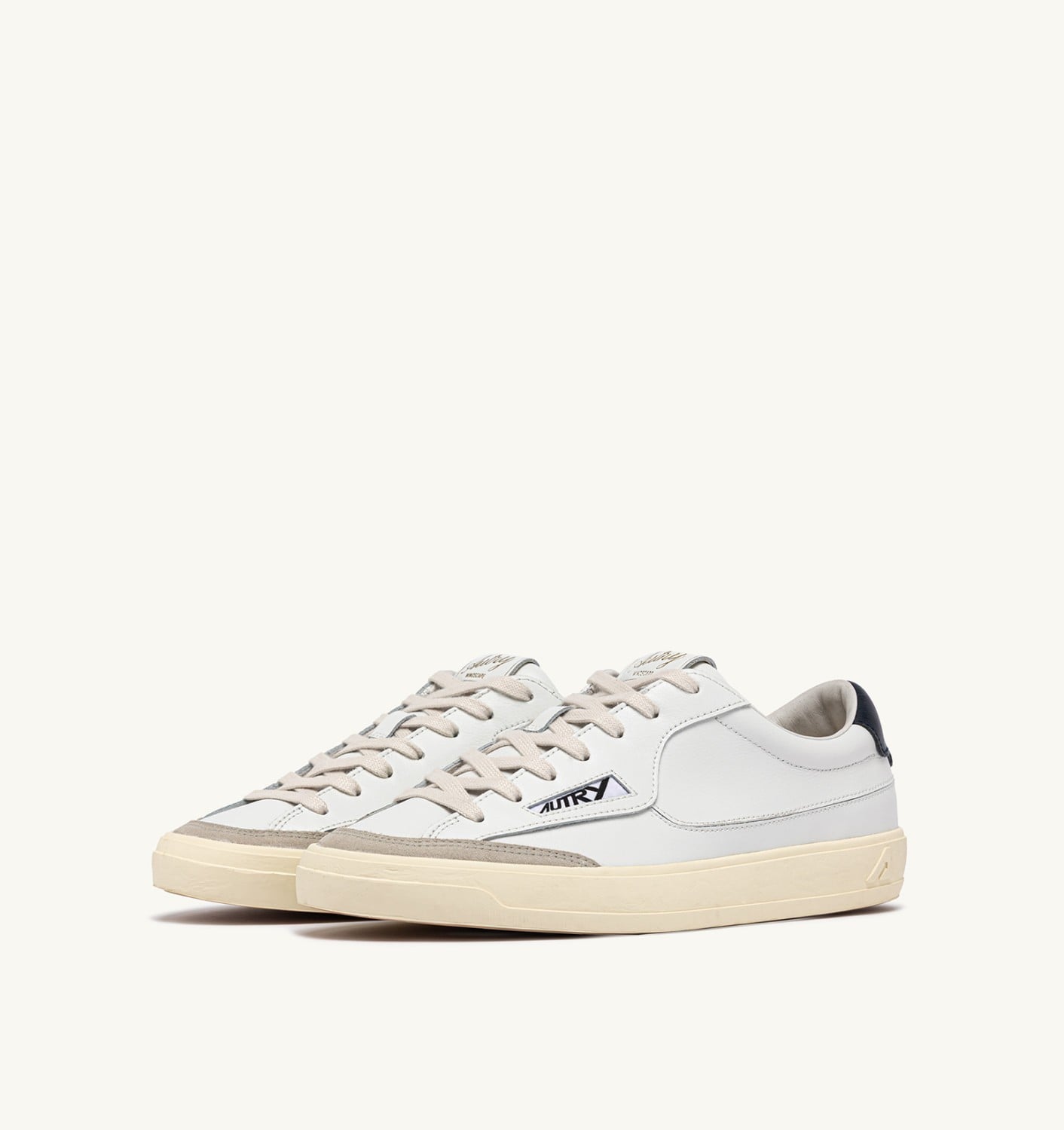 WINDSCAPE LOW SNEAKERS IN WHITE AND SPACE LEATHER