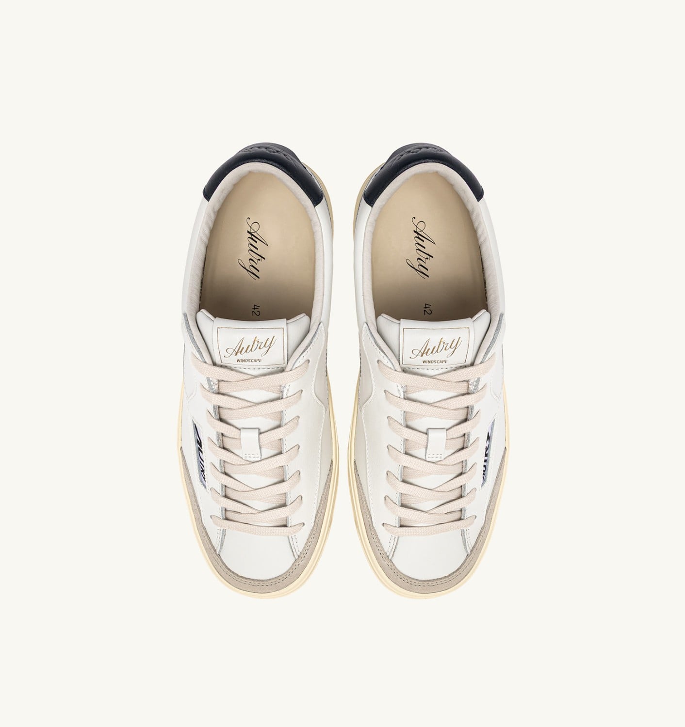 WINDSCAPE LOW SNEAKERS IN WHITE AND SPACE LEATHER
