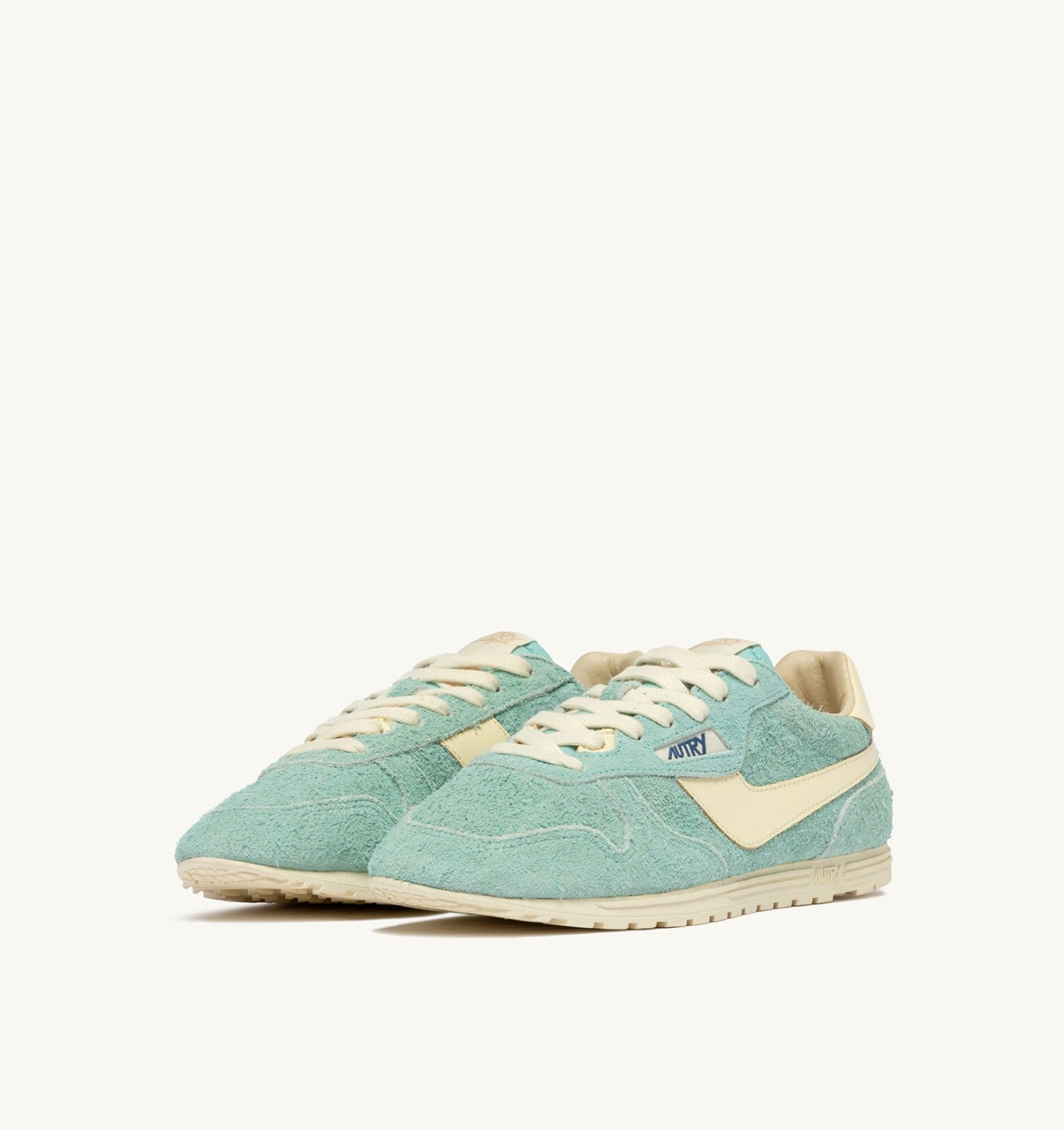 WINDSPIN SNEAKERS IN JASMINE AND RUTABAGA SUEDE AND LEATHER